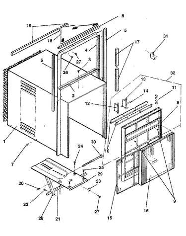 Cabinet and front panel