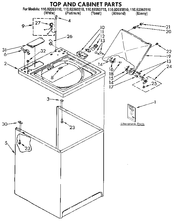 Top and cabinet