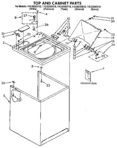 Top and cabinet
