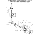 Kenmore 11092093310 brake, clutch, gearcase, motor and pump diagram