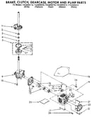 Brake, clutch, gearcase, motor and pump