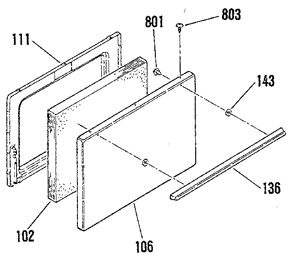 Oven door section