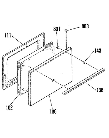 Oven door section
