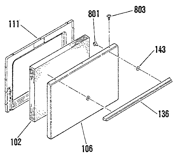 Oven door section
