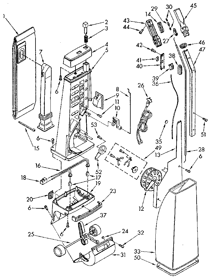 Handle and bag housing