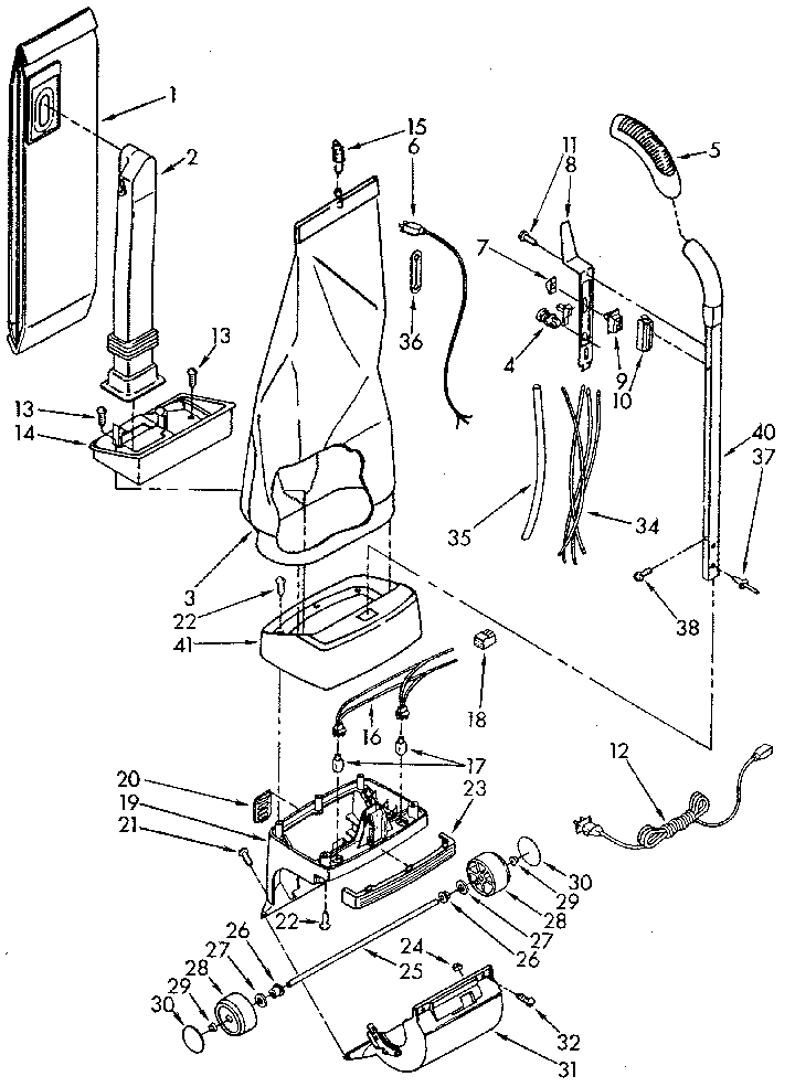 HANDLE AND BAG HOUSING