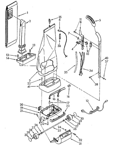 Handle and bag housing