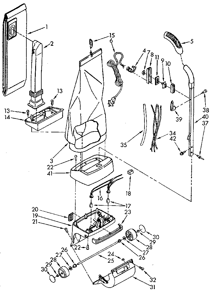Handle and bag housing