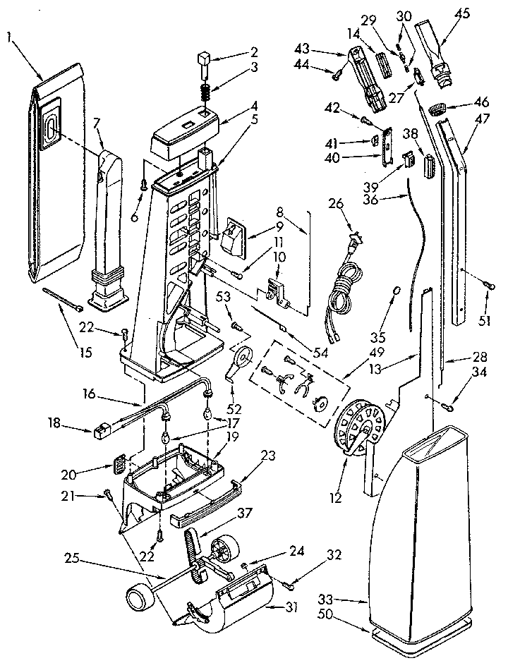 Handle and bag housing