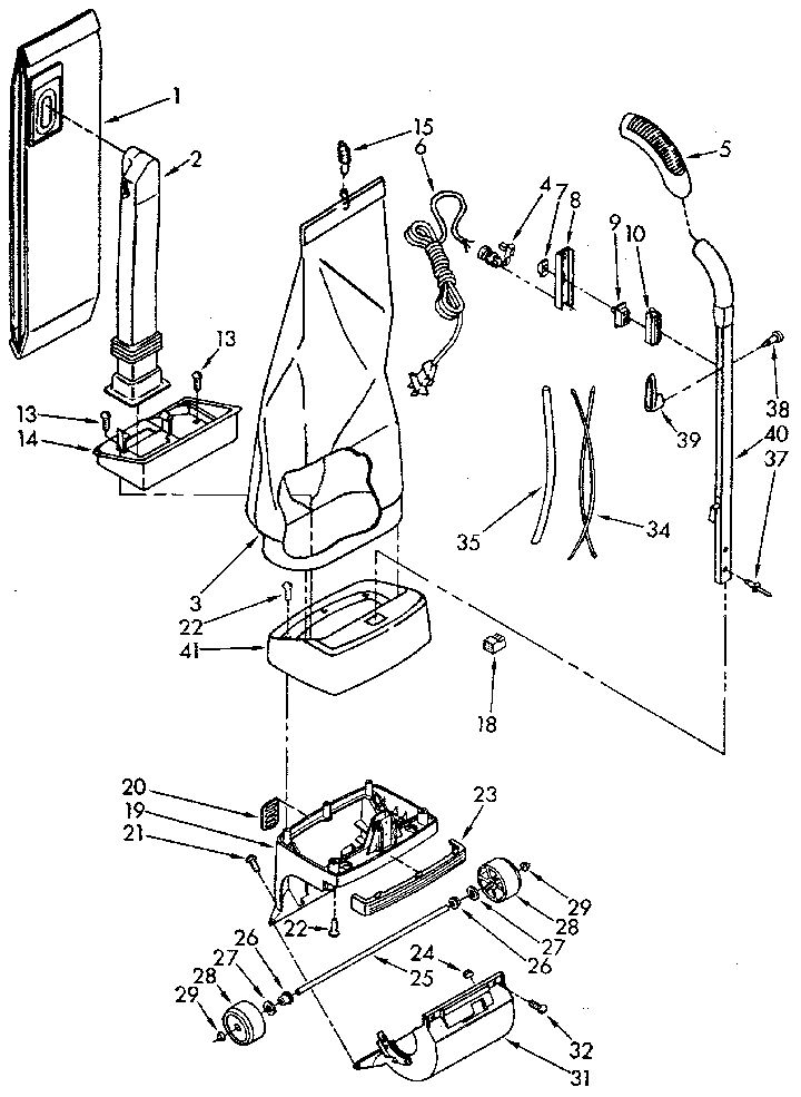 Handle and bag housing