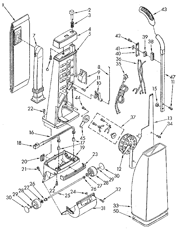 Handle and bag housing