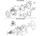 GE DDE7900MAL drum/heater/blower and drive diagram
