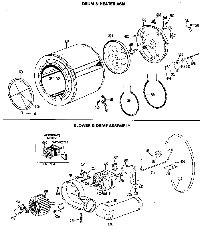 DRUM/HEATER/BLOWER AND DRIVE