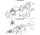 GE DDE5806MAL drum/heater/blower and drive diagram