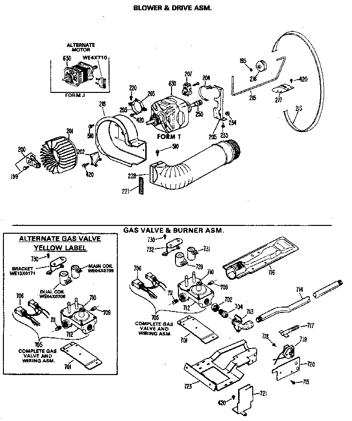 Blower/drive and burner