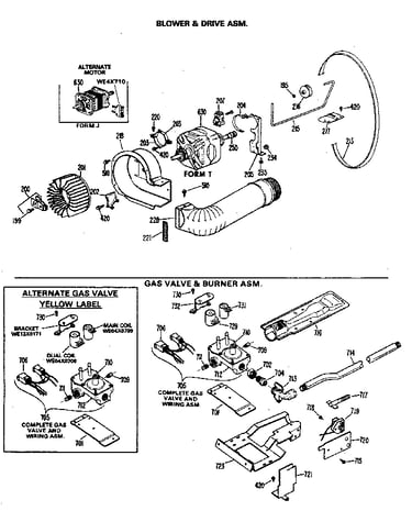 Blower/drive and burner