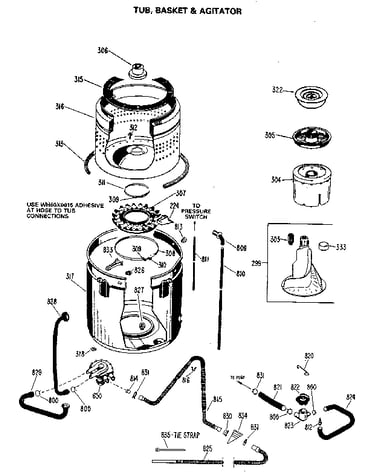 Tub/basket and agitator
