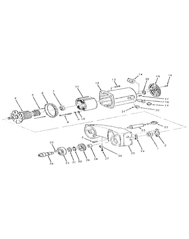 Motor and arm assembly