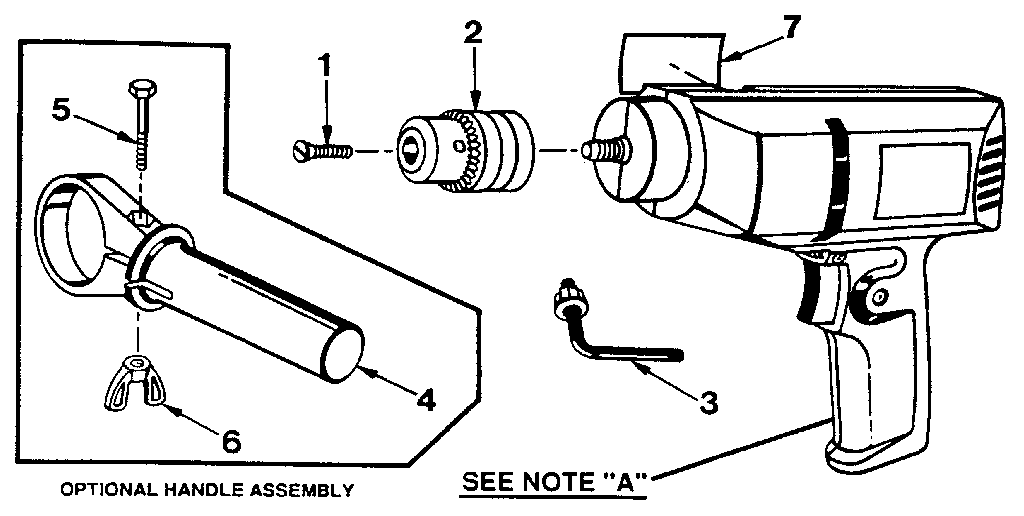 UNIT PARTS AND OPTIONAL HANDLE ASSEMBLY