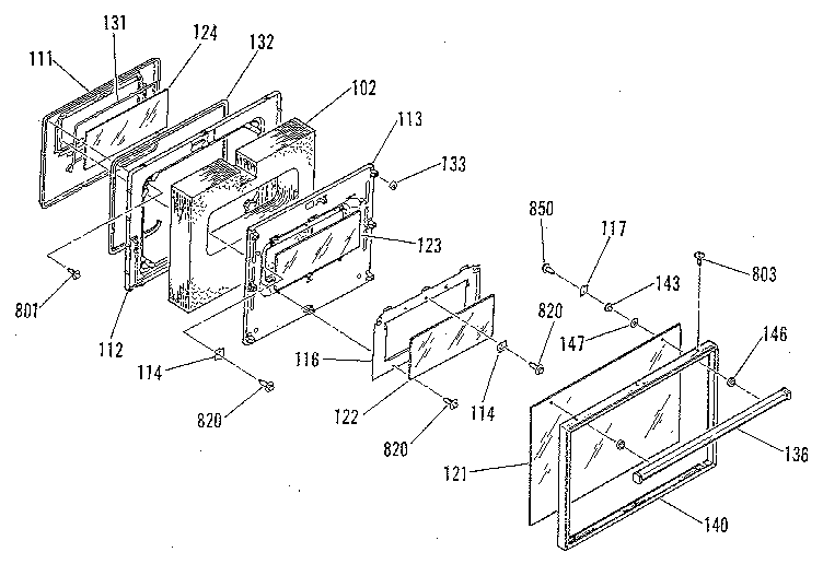 Oven door section
