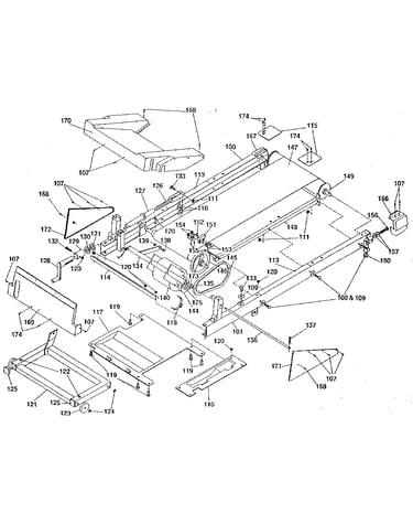 Motor and walking belt assembly