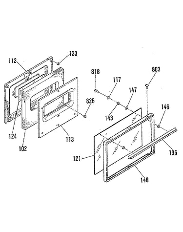 Oven door section