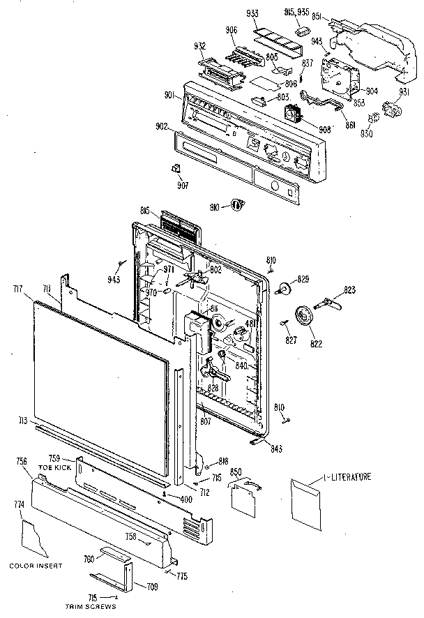 ESCUTCHEON AND DOOR