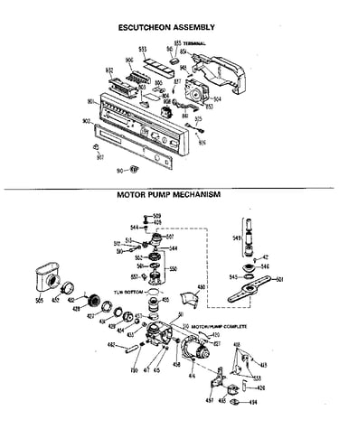 Escutheon and motor/pump