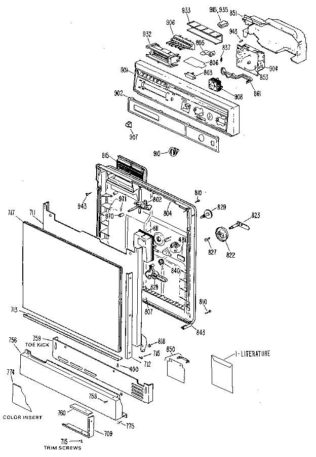 ESCUTCHEON AND DOOR