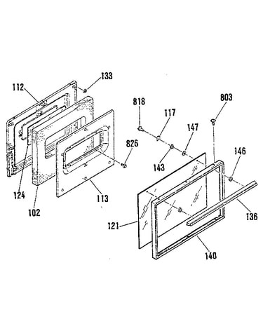 Oven door section