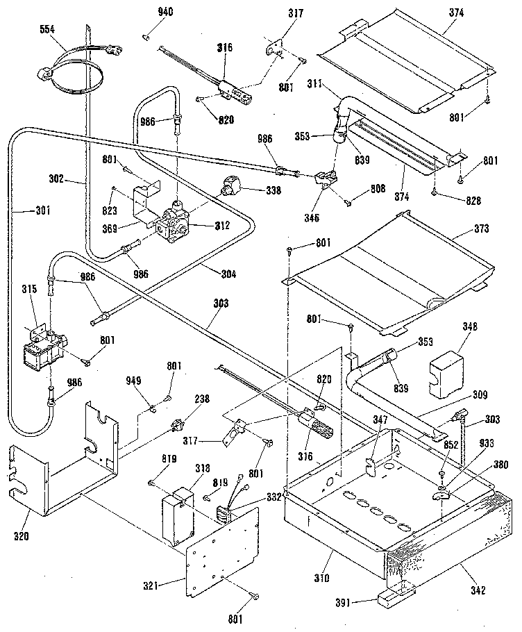 BROILER AND OVEN BURNER SECTION