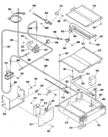 Broiler and oven burner section