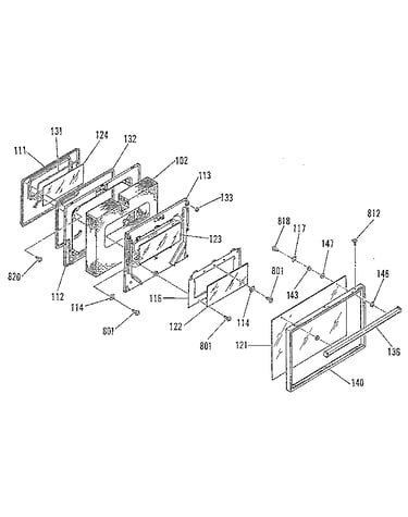 Oven door section