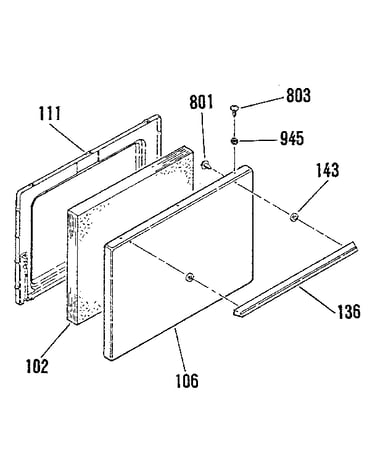 Oven door section