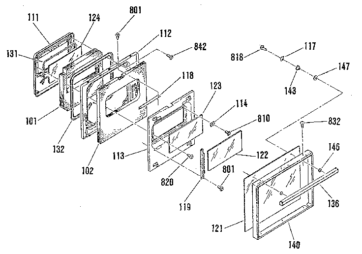 Oven door section