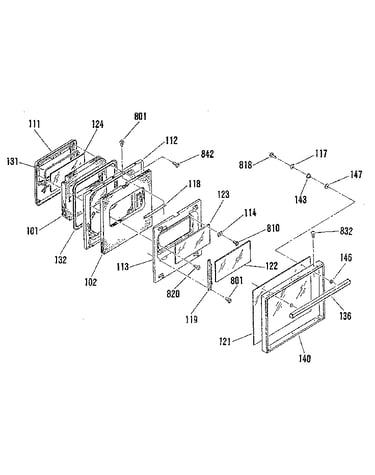 Oven door section