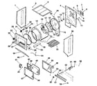 Kenmore 41799985820 dryer, cabinet, drum, heater diagram