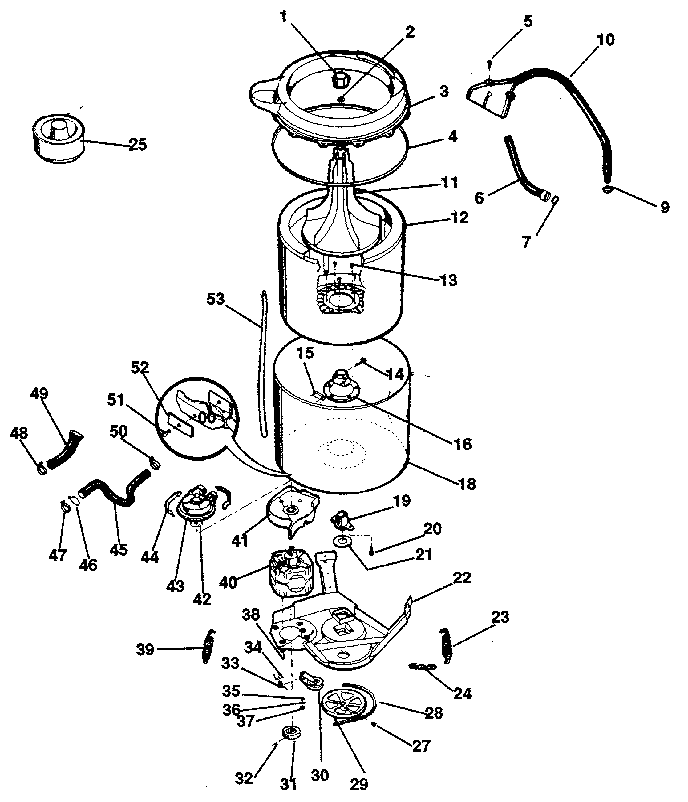 WASHER-TUBS, HOSES, MOTOR