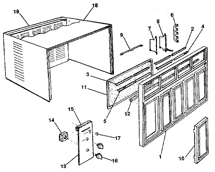 Cabinet and front panel