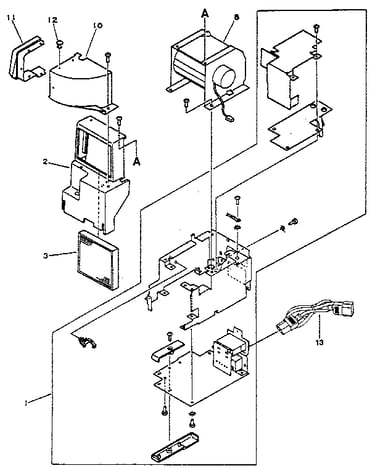 Figure 8-4a. ac power module & upper cooling fan - hp 33440.