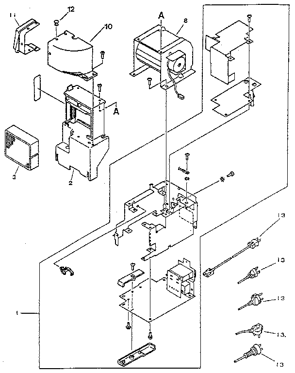 FIGURE 8-4B. AC POWER MODULE AND UPPER COOLING FAN