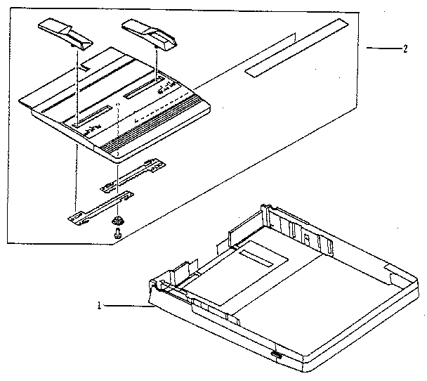 FIGURE 8-11A. PAPER TRAY ASSEMBLY AND TOP COVER - HP 33440