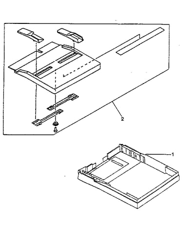 Figure 8-11b. paper tray assembly and top cover - hp 33449