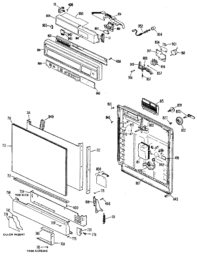 CONTROL PANEL AND DOOR