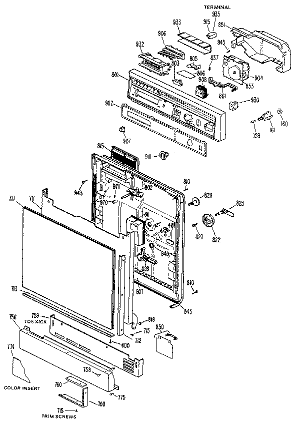 CONTROL PANEL AND DOOR ASSEMBLY