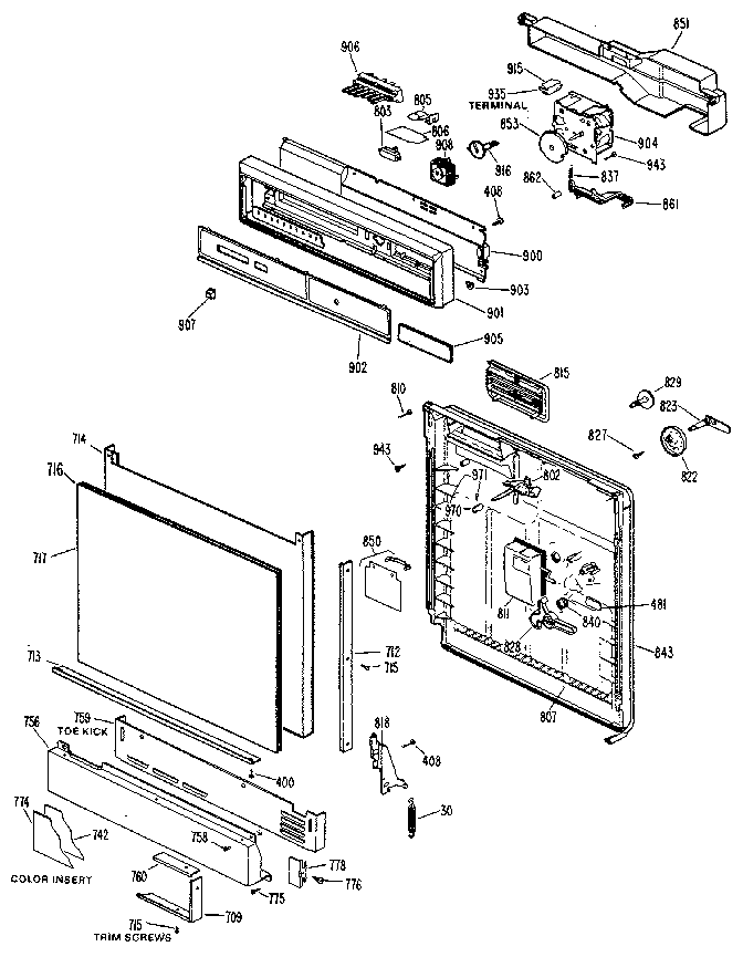 CONTROL PANEL AND FRONT