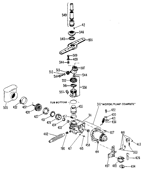 MOTOR AND PUMP ASSEMBLY