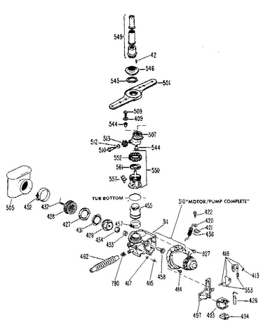 Motor and pump assembly