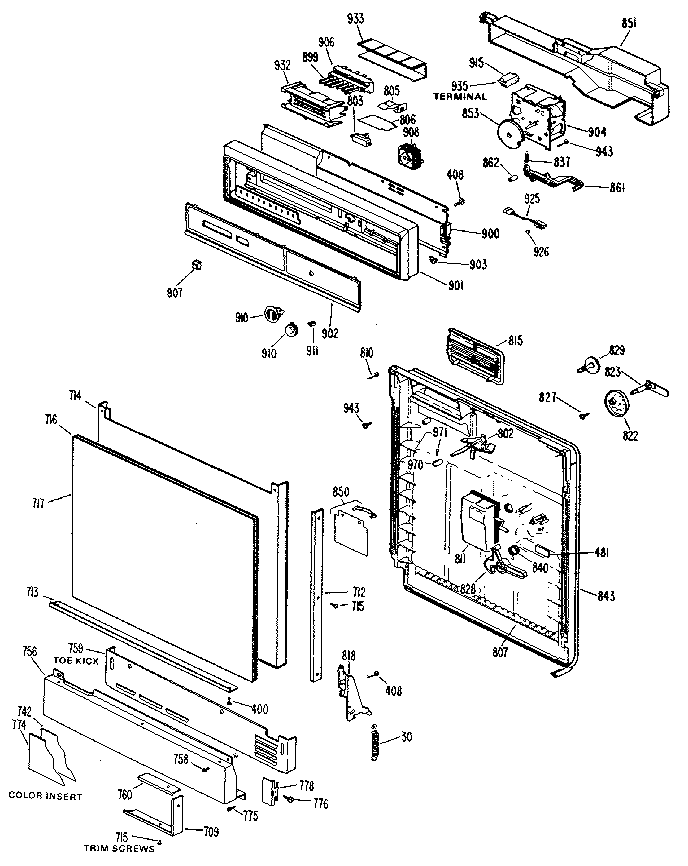 CONTROL PANEL AND FRONT