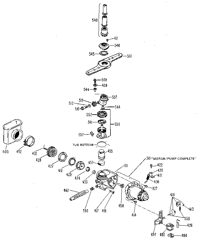 Motor and pump assembly